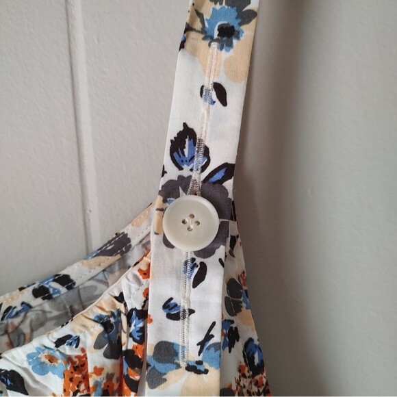 Floral Dress Overalls Wide legged Lightweight Jumpsuit XL - Picture 6 of 10